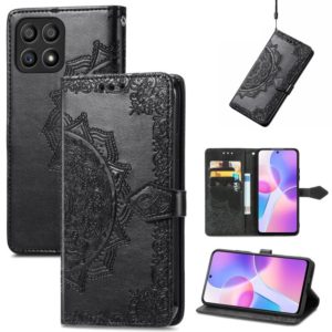 For Honor X30i Mandala Flower Embossed Flip Leather Phone Case(Black) (OEM)