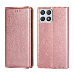 For Honor X30i Gloss Oil Solid Color Magnetic Flip Leather Phone Case(Rose Gold) (OEM)
