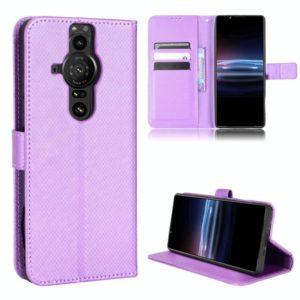 For Sony Xperia Pro-1 Diamond Texture Leather Phone Case(Purple) (OEM)