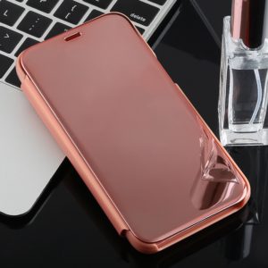 Electroplating Mirror Horizontal Flip Case for Galaxy J2 Core, with Holder (Rose Gold) (OEM)