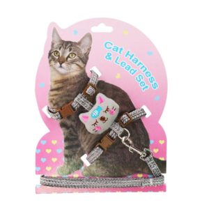 Comfortable Adjustable Anti-Escape Cat Leash, Size: L(Gray) (OEM)