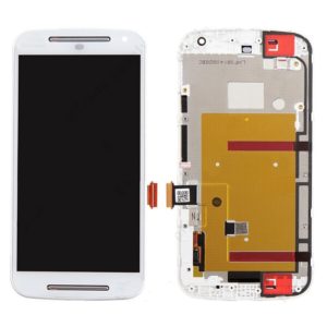 3 in 1 (LCD + Frame + Touch Pad) Digitizer Assembl for Motorola Moto G2(White) (OEM)
