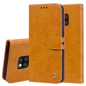 Business Style Oil Wax Texture Horizontal Flip Leather Case for Huawei Mate 20 Pro, with Holder & Card Slots & Wallet (Brown) (OEM)