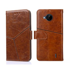For Nokia C20 Plus Geometric Stitching Horizontal Flip Leather Phone Case(Light Brown) (OEM)