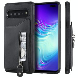For Galaxy S10 5G Solid Color Double Buckle Zipper Shockproof Protective Case(Black) (OEM)