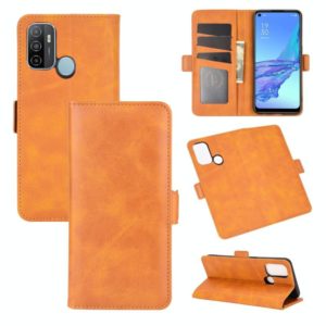 For OPPO A53 2020/OPPO A32 2020 Dual-side Magnetic Buckle Horizontal Flip Leather Case with Holder & Card Slots & Wallet(Yellow) (OEM)