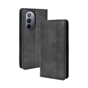For Motorola Moto Edge X30 Magnetic Buckle Retro Crazy Horse Leather Phone Case(Black) (OEM)