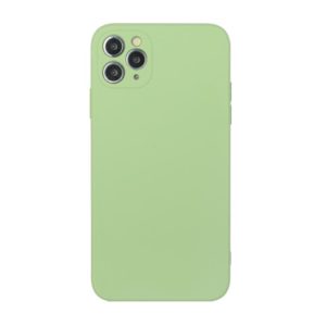 For iPhone 11 Pro Max Straight Edge Solid Color TPU Shockproof Case (Matcha Green) (OEM)