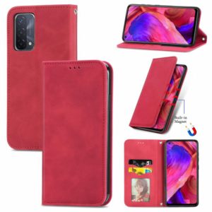 For OPPO A93 5G Retro Skin Feel Business Magnetic Horizontal Flip Leather Case With Holder & Card Slots & Wallet & Photo Frame(Red) (OEM)