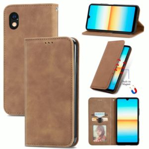 For Sony Xperia Ace III Retro Skin Feel Magnetic Leather Phone Case(Brown) (OEM)