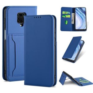 For Xiaomi Redmi Note 9 Pro / Note 9 Pro Max / Note 9s / Poco M2 Pro Strong Magnetism Shockproof Horizontal Flip Liquid Feel Leather Case with Holder & Card Slots & Wallet(Blue) (OEM)
