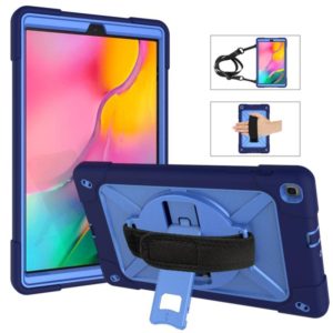 For Galaxy Tab A 10.1 (2019) T510 Contrast Color Silicone + PC Combination Case with Holder(Navy Blue + Blue) (OEM)