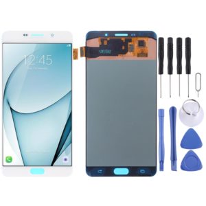 Original Super AMOLED LCD Screen for Galaxy A9 Pro (2016) / A910F Digitizer Full Assembly (White) (OEM)