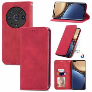 For Honor Magic3 Pro Retro Skin Feel Magnetic Horizontal Flip Leather Phone Case(Red) (OEM)