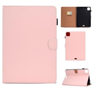 For iPad Air 2022 / 2020 10.9 Solid Color Magnetic Horizontal Flip Leather Case with Card Slots & Holder & Anti-skid Strip(Pink) (OEM)