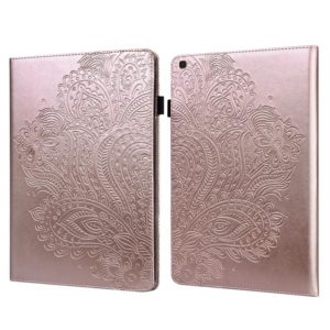 For Samsung Galaxy Tab A 10.1 (2019) T510 Peacock Embossed Pattern TPU + PU Horizontal Flip Leather Case with Holder & Card Slots & Wallet(Rose Gold) (OEM)