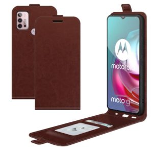 For Motorola Moto G30/G10 R64 Texture Single Vertical Flip Leather Protective Case with Card Slots & Photo Frame(Brown) (OEM)