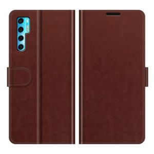 For TCL 20 Pro 5G R64 Texture Single Horizontal Flip Protective Case with Holder & Card Slots & Wallet& Photo Frame(Brown) (OEM)