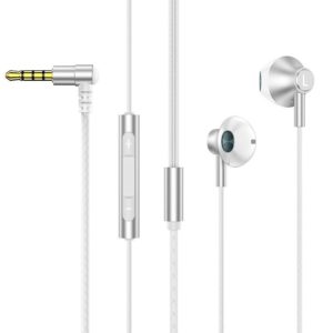 TS6800 3.5mm Metal Elbow Noise Cancelling Wired Game Earphone(Silver Gray) (OEM)