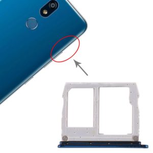 SIM Card Tray + Micro SD Card Tray for LG K40 / K12 Plus / X4 (2019) / X420EM / X420BMW / X420HM / X420 / X420N (Blue) (OEM)