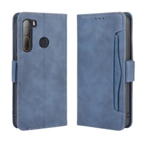 For HTC Desire 20 Pro Wallet Style Skin Feel Calf Pattern Leather Case ，with Separate Card Slot(Blue) (OEM)