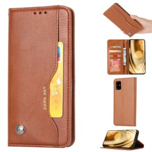 For Galaxy S20+ Knead Skin Texture Horizontal Flip Leather Case with Photo Frame & Holder & Card Slots & Wallet(Brown) (OEM)