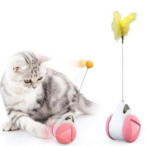 Cat Balance Swing Car Toy To Relieve Boredom Tumbler Funny Cat Stick(Pink) (OEM)
