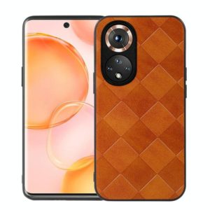For Honor 50 Weave Plaid PU Phone Case(Brown) (OEM)