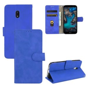 For Nokia C1 Plus Solid Color Skin Feel Magnetic Buckle Horizontal Flip Calf Texture PU Leather Case with Holder & Card Slots & Wallet(Blue) (OEM)