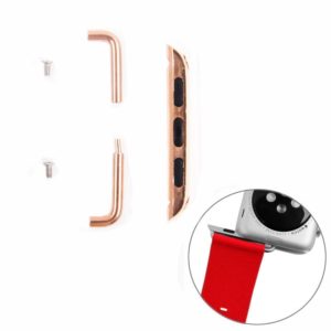 For Apple Watch 38 / 40 / 41mmMetal Strap Connector Metal Buckle, Pair(Rose Gold) (OEM)