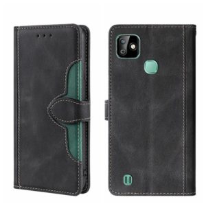 For Infinix Smart HD 2021 X612 Skin Feel Straw Hat Magnetic Buckle Leather Phone Case(Black) (OEM)