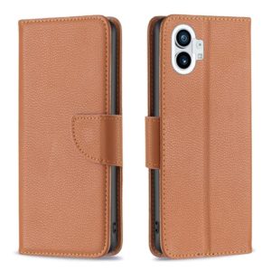 For Nothing Phone 1 Litchi Texture Pure Color Leather Phone Case(Brown) (OEM)
