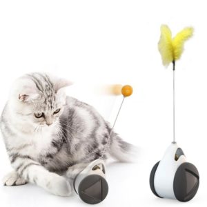 Cat Balance Swing Car Toy To Relieve Boredom Tumbler Funny Cat Stick( Black) (OEM)