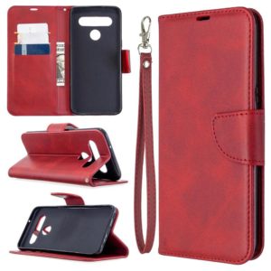 For LG K61 Retro Lambskin Texture Pure Color Horizontal Flip PU Leather Case with Holder & Card Slots & Wallet & Lanyard(Red) (OEM)
