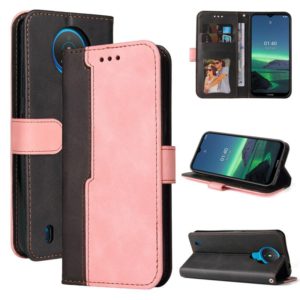 For Nokia 1.4 Business Stitching-Color Horizontal Flip PU Leather Case with Holder & Card Slots & Photo Frame(Pink) (OEM)