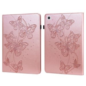 For Samsung Galaxy Tab A7 10.4 (2020) T500/T505 Embossed Butterfly Pattern Horizontal Flip Leather Tablet Case(Pink) (OEM)