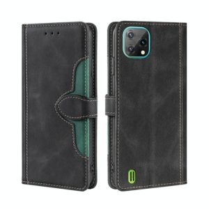 For Blackview A55 Skin Feel Straw Hat Magnetic Buckle Leather Phone Case(Black) (OEM)