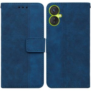 For Tecno Spark 9 Pro Geometric Embossed Leather Phone Case(Blue) (OEM)