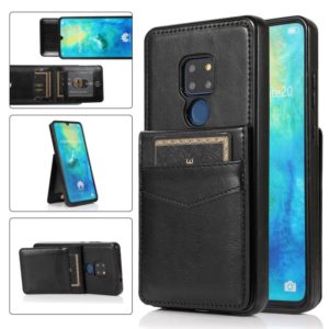 For Huawei Mate 20 Solid Color PC + TPU Protective Case with Holder & Card Slots(Black) (OEM)