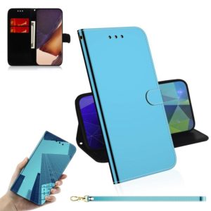 For Samsung Galaxy Note20 Ultra Imitated Mirror Surface Horizontal Flip Leather Case with Holder & Card Slots & Wallet & Lanyard(Blue) (OEM)