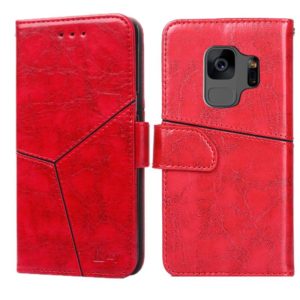 For Samsung Galaxy S9 Geometric Stitching Horizontal Flip TPU + PU Leather Case with Holder & Card Slots & Wallet(Red) (OEM)
