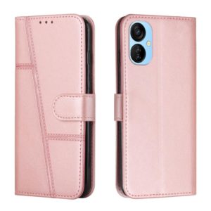 For Tecno Camon 19 Neo Stitching Calf Texture Buckle Leather Phone Case(Pink) (OEM)