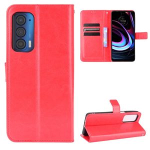 For Motorola Edge 2021 Crazy Horse Texture Horizontal Flip Leather Case with Holder & Card Slots & Lanyard(Red) (OEM)
