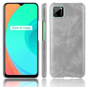 For Oppo Realme C11 Shockproof Litchi Texture PC + PU Case(Gray) (OEM)