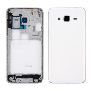 For Galaxy J3 (2016) / J320 (Double card version) Battery Back Cover + Middle Frame Bezel (White) (OEM)