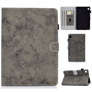 For Huawei MatePad T8 Marble Style Cloth Texture Tablet PC Protective Leather Case with Bracket & Card Slot & Pen Slot & Anti Skid Strip(Grey) (OEM)