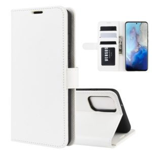 For Galaxy S20 R64 Texture Single Horizontal Flip Protective Case with Holder & Card Slots & Wallet& Photo Frame(White) (OEM)