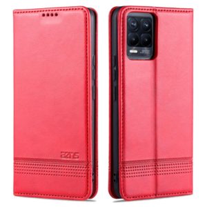 For OPPO Realme 8 / 8 Pro AZNS Magnetic Calf Texture Horizontal Flip Leather Case with Card Slots & Holder & Wallet(Red) (AZNS) (OEM)