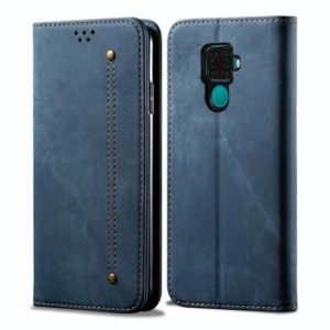For Huawei Mate 30 Lite Denim Texture Casual Style Horizontal Flip Leather Case with Holder & Card Slots & Wallet(Blue) (OEM)