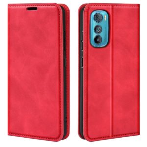 For Motorola Moto Edge 30 5G Retro-skin Magnetic Suction Leather Phone Case(Red) (OEM)